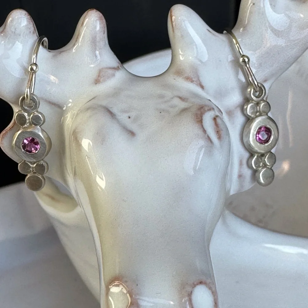 Pink Tourmaline Earrings SS-NWOT